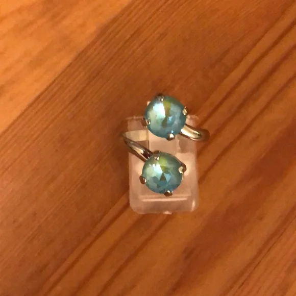 Aquamarine Crystal Statement Ring - Picture 10 of 12
